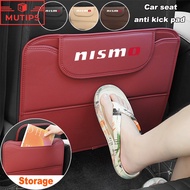Nissan Nismo Leather Car Seat Back Anti Kick Mat Waterproof Protector Cover Pad With Storage Pocket 
