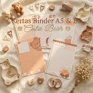 [Crayon Land] Loose Leaf/Paper Binder Contents A5 & B5 Aesthetics Cutie Bear 80gsm & 100gsm (10 Shee