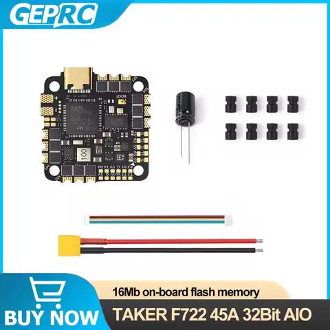 GEPRC TAKER F722 45A 32Bit AIOFlight Control 45A 2-6S 8bits BLS ESC AT7456E Chip 16MB Black Box for 