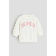 H&amp;M -  Text-print cotton sweatshirt (Unisex-kids) - White Dusty Light