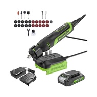 hot Greenworks 24V Brushless Cordless Rotary Tool Kit 2.0Ah Battery Fast Charger Variable Speed for 