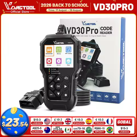 VDIAGTOOL VD30PRO OBD2 Scanner Car Engine Fault Code Reader OBDII Diagnostic Check Engine Light Live