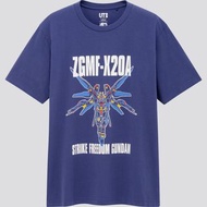 「bn超級邦妮」 UNIQLO x GUNDAM ZGMF-X10A 自由鋼彈 鋼彈 聯名 上衣 短袖 短T Logo UT TEE 優衣庫 藍色