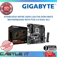 Gigabyte B760M DS3H WiFi6E Gen5 LGA1700 DDR4 mATX Motherboard with PCIe 5.0 Dual M.2