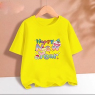 Áo thun tết happy new year cho bé gái chất cotton thoáng mát size từ 9 đến 65kg