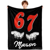 Ships Next Day, 67 Meme Blanket, Personalized Funny 6 7 Blankets for Teen Girls Boys - Custom Six Se