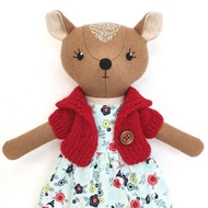 Red deer doll, wool plush reindeer toy, handmade soft doll