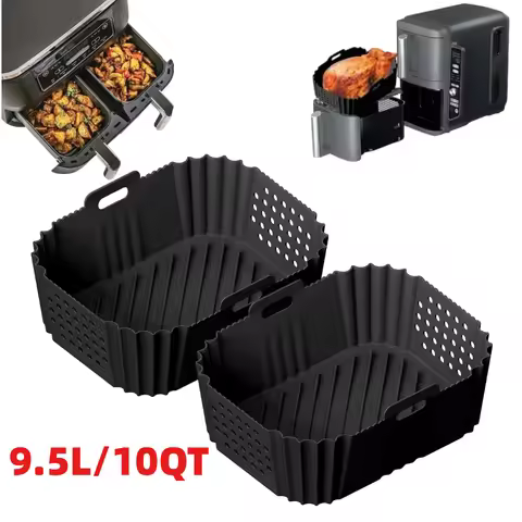 Air Fryer Silicone Baking Tray for Ninja 9.5L/10QT Dual Drawer AF400 SL400 DZ401 SL401/Tower T17088 