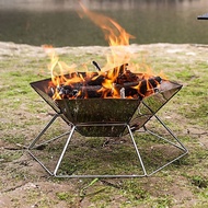☏Stainless Steel Barbecue Rack Camping Fire Wood Heater Folding Stove Table BBQ Grill Stand Outd ⚔2