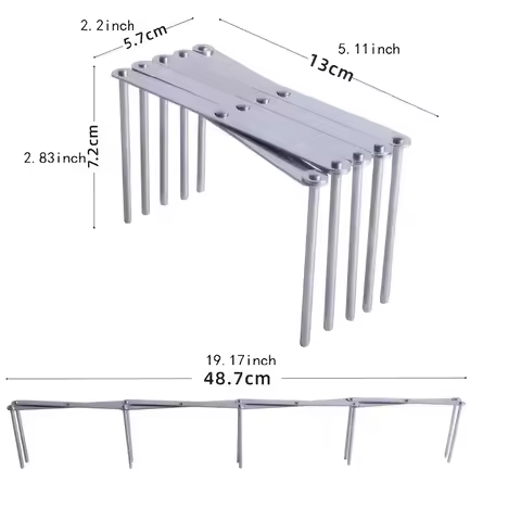 2-in-1 Foldable Lid Holder & Organizer, Stainless Steel Adjustable Rack to Maximize Kitchen Space, 4
