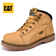 Caterpillar รองเท้าบูทมาร์ตินข้อต่ำหนังวัวแท้รองเท้าบูททำงานเดินป่ากลางแจ้งแมว