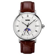 SKMEI 9308 Jam Tangan Pria Analog Chronograph Tali Kulit