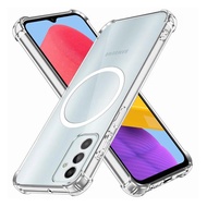 For Samsung Galaxy M23 M53 Case With Wireless Charging Magnetic Ring Sticker Soft Silicone Phone Cas