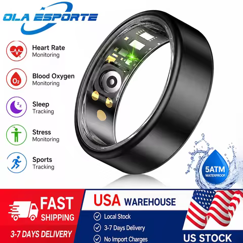 New R09 Smart Ring Men Women ,Heart Rate Blood Oxygen,Skin Friendly SmartRing,5ATM Waterproof For An
