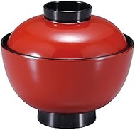Fukui Craft 70000340 Heat Resistant Japanese Echizen Bowl, Red Brim Black Viewing, Toyama