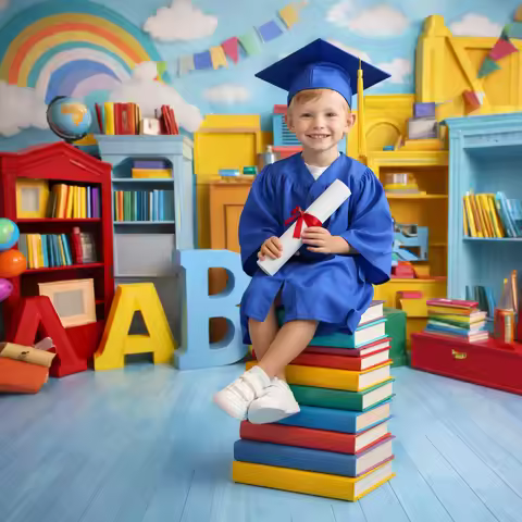 Back To School Photography Background Classroom Blackboard ABC Kindergarten Kids Birthday Portrait D