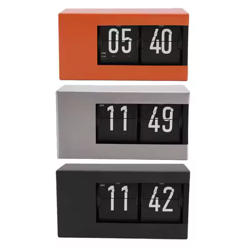 Calendar Flip Clock LED Display Auto Page Turning 12 Hour AM PM Retro Perpetual Calendar Flip Clock