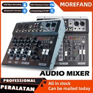Professional Audio Mixer, Sound Mixer w/USB Audio Interface, 4-Channel Sound board Dj Mixer w/Stereo Equalizer, 16 DSP Effects, suitable for Stage, Live Gigs, and Karaoke