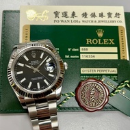 二手 #Rolex #116334 鋼 #Datejust2 黑面條字格帶 (41mm)