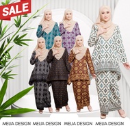 By Melia Design  Batik Viral Baju Kurung Lembut Cotton Moden Ironless Tak Payah Gosok Moden Traditional Terengganu Hitam