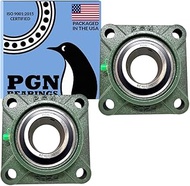 PGN UCF209-28 Pillow Block Bearing - Pack of 2 Square Flange Mounted Pillow Block Bearings - Chrome 