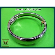 HONDA C70 C65 C50 C90 -- HEADLAMP EDGE "CHROME" // Headlight Projection Plate CHROME Plated Steel
