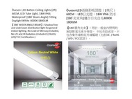 LED 長條形吸頂燈（2英尺）60CM，日光4000K，18W IP66 防水 [180°光束角] 1800LM