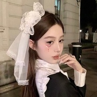 Women's Gothic Hair Clip Accessories Bride Veil Halloween Costume G031