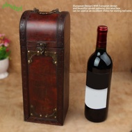 IOLINIDT Wine Gift Box, Lid And Handle Wooden Wine Box, Vintage 13.78 x 5.31 x 4.72in Single Bottle 