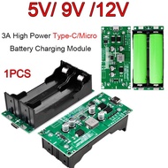Type-C /Micro 15W 3A 18650 Lithium Battery Charger Module DC-DC 5V 9V 12V Charge Step Up Booster Fas