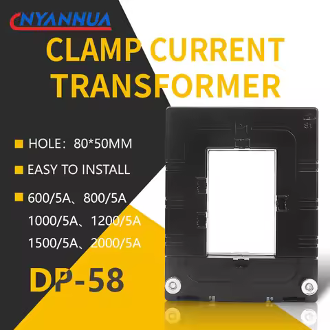 DP58 Current Transformer Split Core Accuracy 0.5 Open Square Hole AC Busbar Copper Bar 50*80mm 400 6