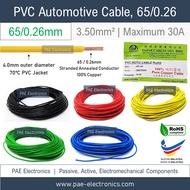 [1 meter] Fajar Cables Wayar 65/0.26 65/0.26MM (3.50mm²), 12 AWG, Car/Lorry Automotive Cable Auto Wi