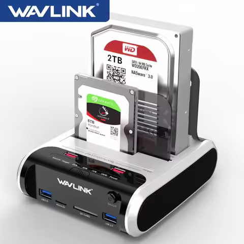 Wavlink SATA HDD 2.5"3.5" External Hard Drive USB 3.0 Docking Station 5Gbps Offline Clone Card Reade