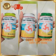 Larutan Cap Kaki Tiga Kaleng rasa Jeruk Nipis / Leci / Jambu