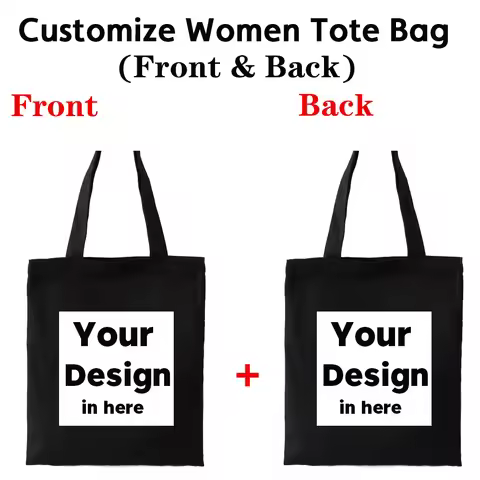 Custom Cotton Canvas Tote Bag Two Side Printing Your Images Here Print Original Design Women Fashion