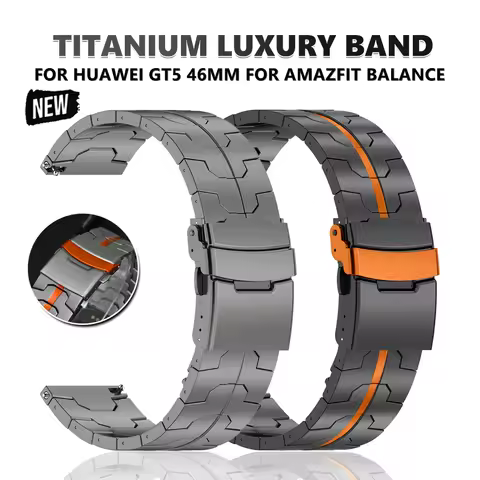 22mm Titanium Bracelet for Huawei Watch GT5/4 Pro 46mm Watch 4/4Pro Metal Strap for Amazfit Balance