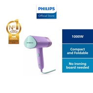 PHILIPS 3000 Series Handheld Garment Steamer - STH3010/30, Compact &amp; Foldable, 1000W, 20g/min steam, 100ml water tank