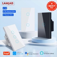 Smart Wifi Touch Switch Smart Home 1/2/3/4 4Gang 100-240V Light Switch Works with Alexa Hey Google