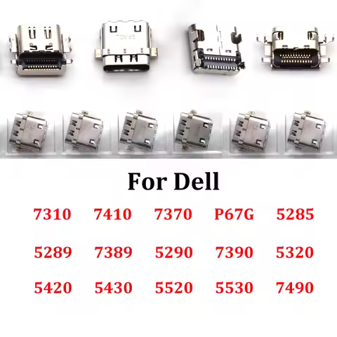 2pcs USB Type C Charging Port Connector Socket For DELL Latitude 7310 7410 7370 P67G 5258 5290 7390 