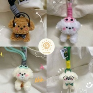 Handmade furry puppy keychain