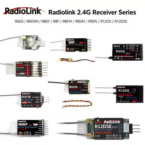 Radiolink R6DS R6DSM R8EF R8F R8FM R8SM R9DS R12DS R12DSE 2.4G Receiver For Transmitter AT9/AT9S/AT1