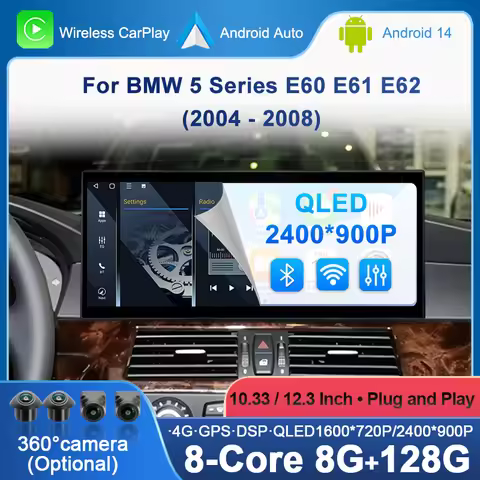 Android 14 For BMW 5 Series E60 E61 E62 2005-2008 CCC Navi GPS Car Radio Video Multimedia Player Car