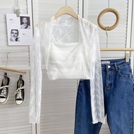 网纱坎肩夏天高级感蕾丝长袖披肩甜辣年轻防晒罩衫女香风外 多金·studio旗舰店0317P3b0qm3d