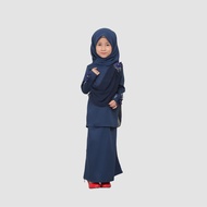 [ Baju Kurung Moden ] KURUNG SERI KIDS Color NAVY BLUE Material Moss Crepe