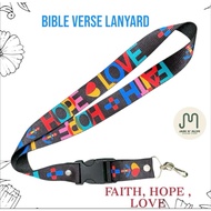 Faith Hope Love ID Lace Faith Lanyard Bible Verse JNM