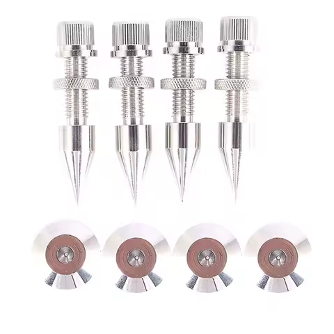 1Set M8x60mm Speaker Spikes - Isolation Amplifier Stand Feet with Shockproof Base Pad