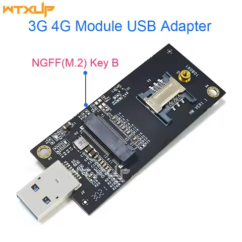 NGFF to USB adapter with SIM card key slot B adapter card for ngff M.2 3G 4G LTE module DE5811E DW58