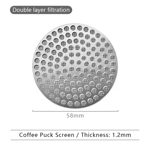 Universal 51/53/58mm Coffee Puck Screen Stainless Steel Reusable Coffee Puck Screen Double Layer Cof