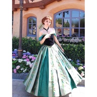 Anna cos Costume Wig Frozen cosplay Anna Disney Princess Dress