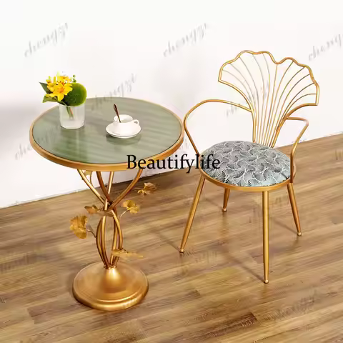 American style, living room side table, retro table and chair garden, balcony casual table